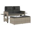 vidaXL Banc inclinable de jardin et coussins gris clair r&eacute;sine tress&eacute;e