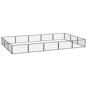 vidaXL Parc pour chien 16panneaux Noir 100x50cm Acier enduit de poudre