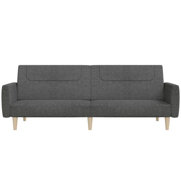 vidaXL Canap&eacute;-lit &agrave; 2 places Gris fonc&eacute; Tissu