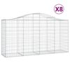 vidaXL Paniers &agrave; gabions arqu&eacute;s 8 pcs 200x50x100/120 cm fer galvanis&eacute;