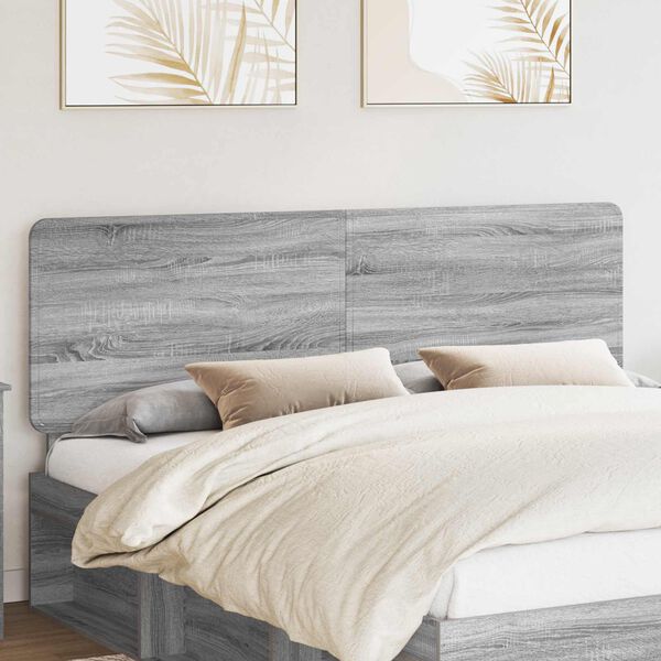 vidaXL T&ecirc;te de lit Gris Sonoma 200 cm Bois d'ing&eacute;nierie