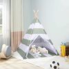 vidaXL Tente pour enfants Ray&eacute; Gris et blanc 120 x 120 x 150 cm