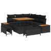 vidaXL Ensemble de canap&eacute; de jardin 8 pcs Noir polyrotin