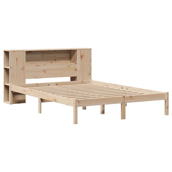 vidaXL Lit biblioth&egrave;que sans matelas 140x190 cm bois de pin massif