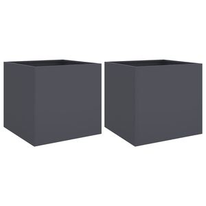 vidaXL Jardini&egrave;res 2 pcs anthracite 42x40x39 cm acier