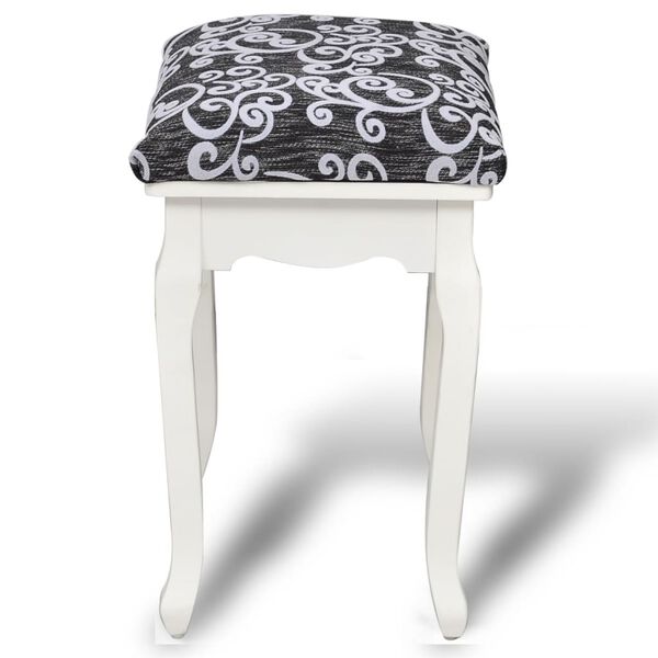 vidaXL Tabouret de coiffeuse Noir Tissu