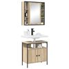 vidaXL Ensemble de mobilier de salle de bain avec étagère 2 pcs Marron
