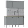 vidaXL Placard de travail 8 pcs Noir Bois d'ing&eacute;nierie et acier