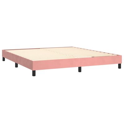 vidaXL Sommier à lattes de lit avec matelas Rose 180x200 cm Velours