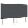 vidaXL T&ecirc;te de lit LED Gris fonc&eacute; 180 cm Tissu en velours c&ocirc;tel&eacute;