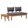 vidaXL Banc de jardin 2 pcs Gris et marron Bois de teck massif
