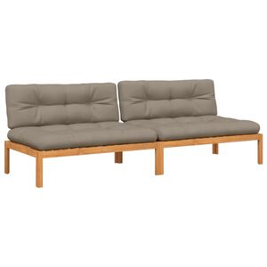 vidaXL Canap&eacute;s centraux palette de jardin et coussins 2pcs bois acacia