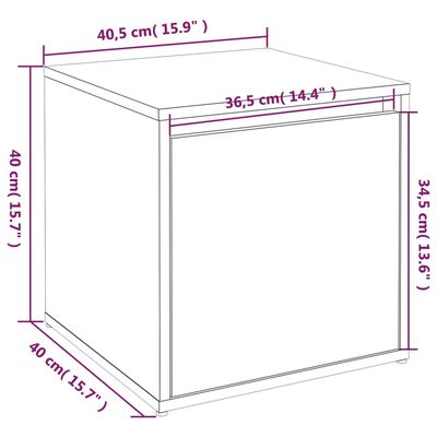 VidaXL Tiroir boîte Blanc 40,5x40x40 cm Bois d'ingénierie
