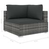 vidaXL Salon de jardin 6 pcs avec coussins résine tressée gris