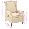vidaXL Fauteuil de massage inclinable Crème Tissu