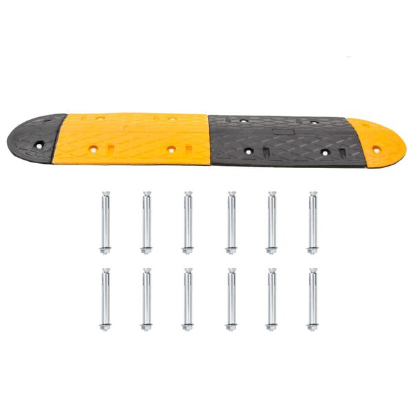 vidaXL Ralentisseur Jaune et noir 323x32,5x4 cm Caoutchouc