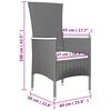 vidaXL Ensemble &agrave; manger de jardin coussins 5pcs Noir R&eacute;sine tress&eacute;e