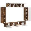 vidaXL Meuble TV 8 pcs Ch&ecirc;ne fum&eacute;