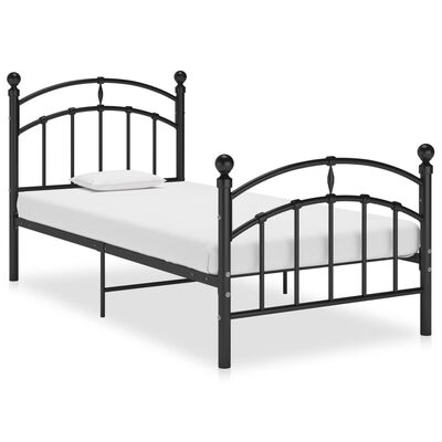 vidaXL Cadre de lit sans matelas noir métal 100x200 cm