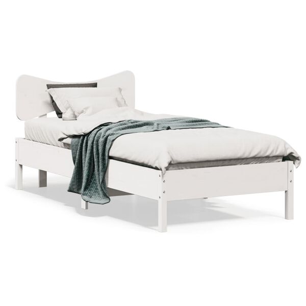 vidaXL Cadre de lit sans matelas blanc 75x190 cm bois de pin massif
