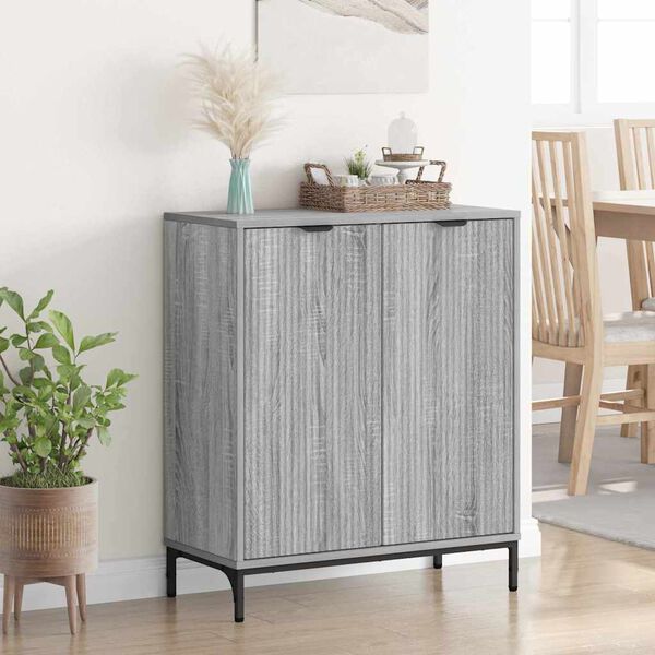 vidaXL Buffet Gris Sonoma 69,5 x 33 x 82 cm Bois d'ing&eacute;nierie