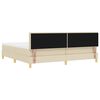vidaXL Lit &agrave; ressorts avec matelas Cr&egrave;me 200 x 200 cm tissu