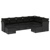 vidaXL Salon de jardin 9 pcs avec coussins noir r&eacute;sine tress&eacute;e