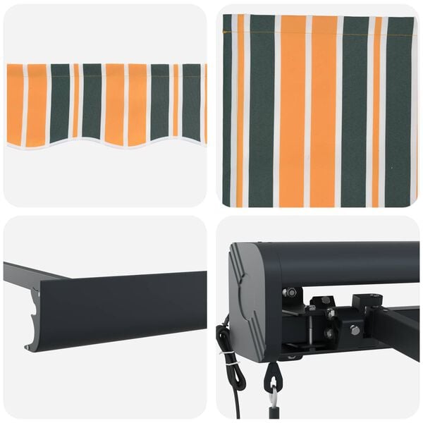 vidaXL Auvent Vert et jaune 300 x 250 x 165 cm Polyester et Aluminium