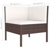 vidaXL Salon de jardin 9 pcs avec coussins r&eacute;sine tress&eacute;e marron