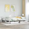 vidaXL Lit de jour avec gigogne et tiroirs sans matelas blanc 90x190cm