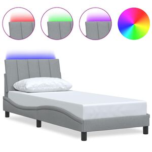 vidaXL Cadre de lit sans matelas Hanko gris clair 80x200 cm tissu