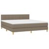 vidaXL Sommier &agrave; lattes de lit avec matelas LED Taupe 180x200 cm Tissu