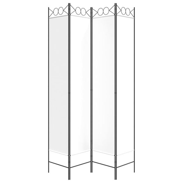 vidaXL Cloison de s&eacute;paration 4 panneaux Blanc 160x220 cm Tissu