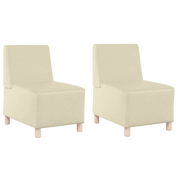 vidaXL Unit&eacute; de Sofa Modulaire Sans Accoudoirs 2 pcs Cr&egrave;me