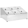 vidaXL R&eacute;cipient Gastronorm avec 6 bacs GN 1/6 Acier inoxydable