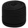 vidaXL Corde utilitaire polyvalente 16 mm 50 m Noir Polyester