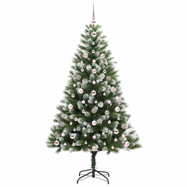 vidaXL Sapin de No&euml;l artificiel &agrave; charni&egrave;re avec neige en flocons