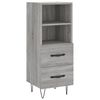 vidaXL Buffet haut Sonoma gris 34,5x34x180 cm Bois d'ing&eacute;nierie
