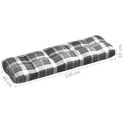 vidaXL Coussins de canapé palette 7 pcs Motif à carreaux gris