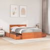 vidaXL Lit avec tiroirs/matelas cire marron 120x190 cm bois massif pin