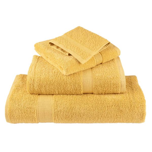 vidaXL Serviettes de sauna de qualit&eacute; sup&eacute;rieure SOLUND 4 pcs dor&eacute;