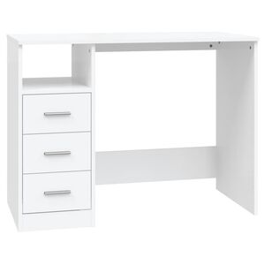 vidaXL Bureau avec tiroirs Blanc 102x50x76 cm Bois d'ing&eacute;nierie