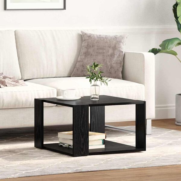 vidaXL Table basse Ch&ecirc;ne noir 51,5 x 51,5 x 30 cm Bois d'ing&eacute;nierie