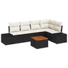 vidaXL Ensemble de canap&eacute; de jardin 6 pc Noir polyrotin