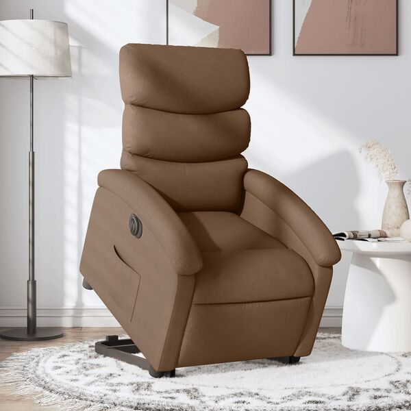 vidaXL Fauteuil inclinable &eacute;lectrique marron tissu