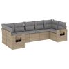 vidaXL Salon de jardin avec coussins 7 pcs beige r&eacute;sine tress&eacute;e