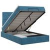 vidaXL Lit ottoman avec matelas Bleu fonc&eacute; 120 x 190 cm Velours