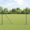 vidaXL Cl&ocirc;ture avec poteau Gris 1,6 x 10 m Acier et PVC