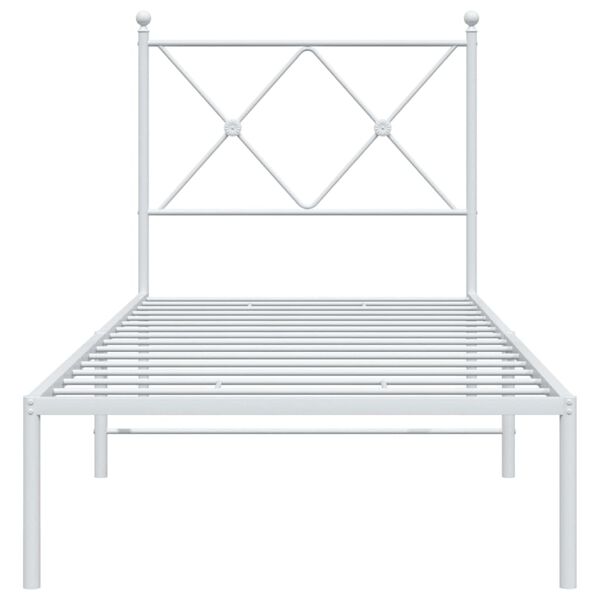 vidaXL Cadre de lit métal sans matelas avec tête de lit blanc 80x200cm