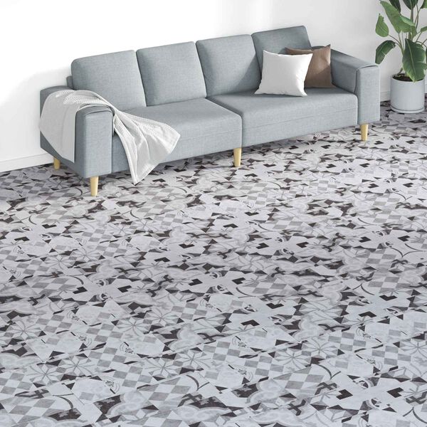 vidaXL Planches de sol 18 pcs Gris 5,26 m&sup2; PVC